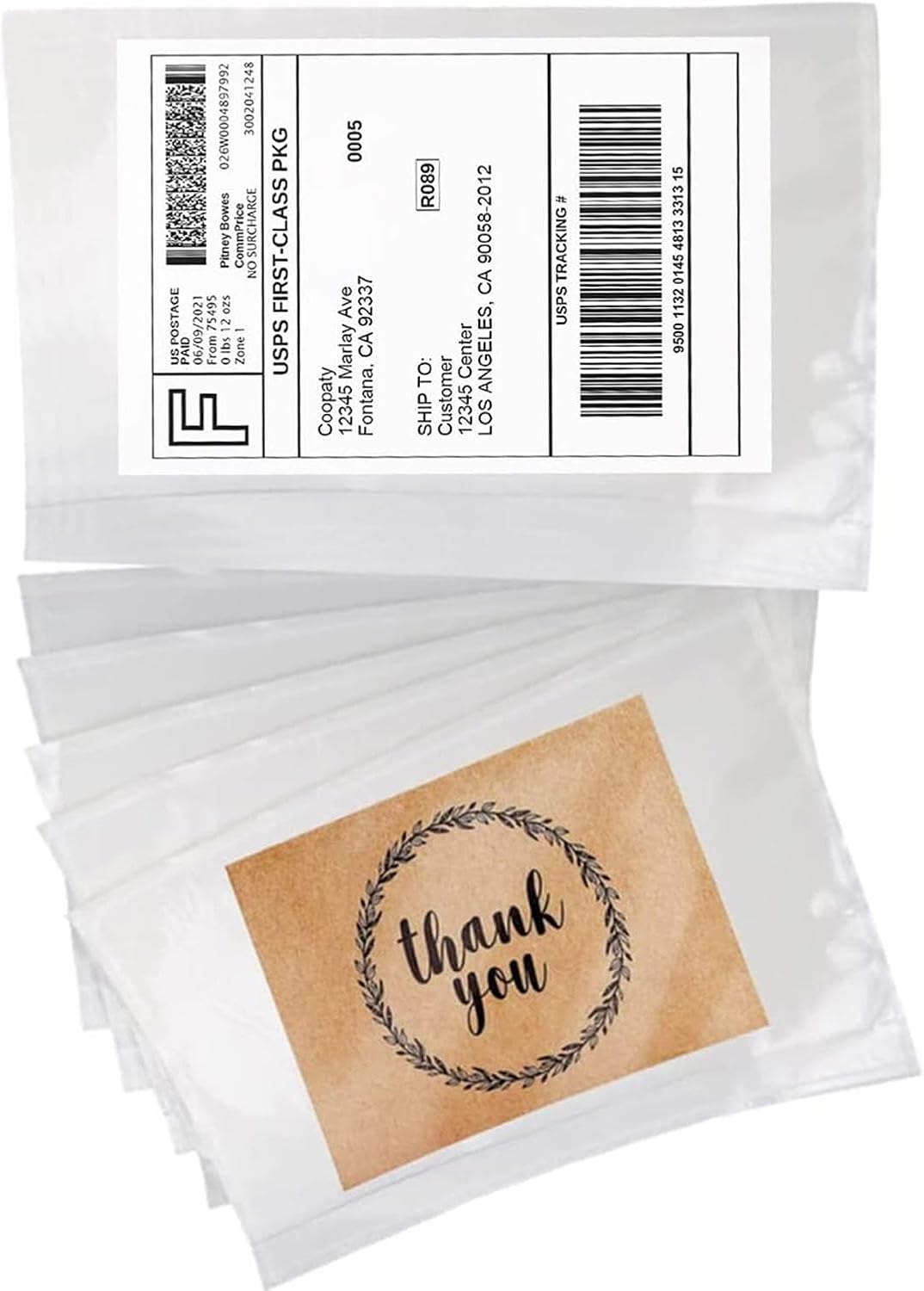 Coopaty 6" x 9" Adhesive Packing List Envelopes Clear Plastic Mailing Shipping