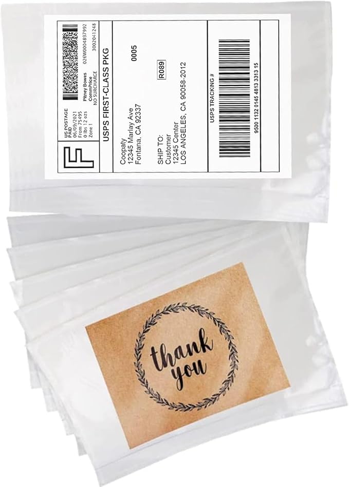 Coopaty 6" x 9" Adhesive Packing List Envelopes Clear Plastic Mailing Shipping by COOPATY