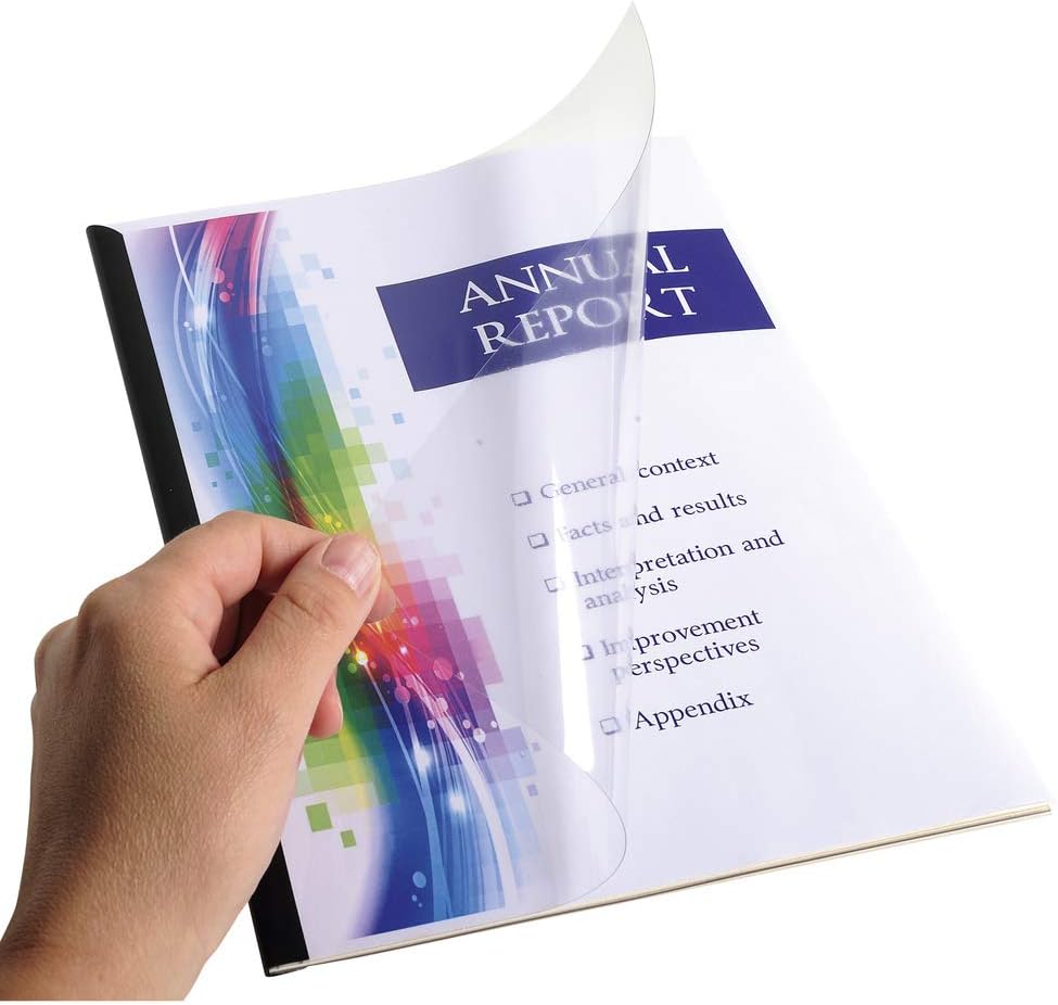 Exacompta - Ref 42542E - PVC Transparent Covers for Presentation Binders - Suitable for Storing A4 Documents, 0.2mm Thick Material - Clear (Pack of 100)