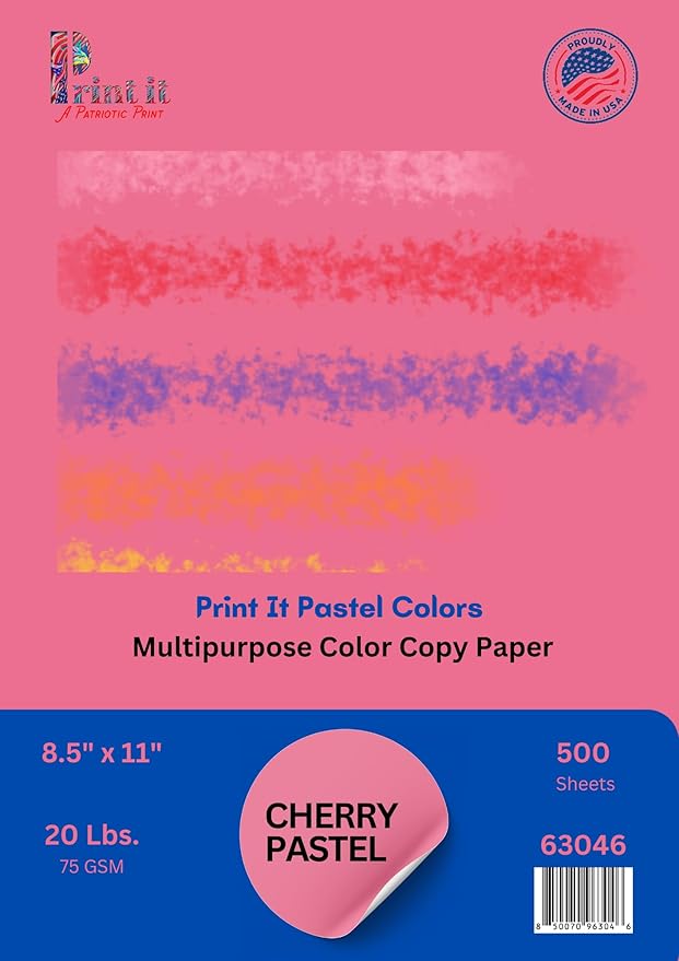 PrintIt Colors Multipurpose Paper, 20 lbs., 8.5" x 11", 500 Sheets/Ream – by Unknown