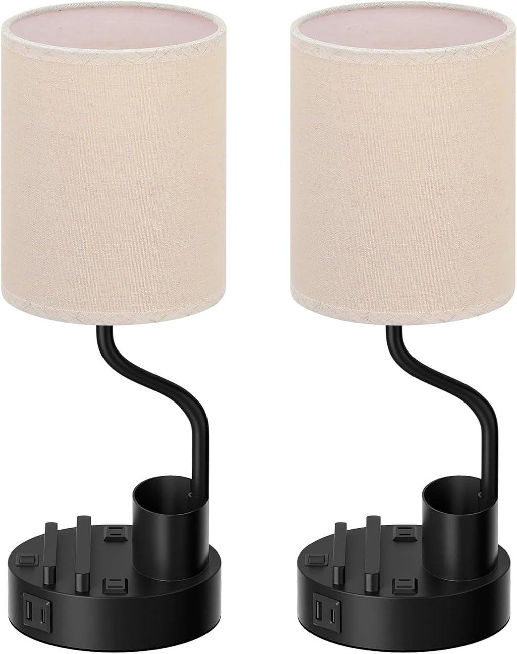 fenmzee bedside lamps for bedroom set of 2, view 9