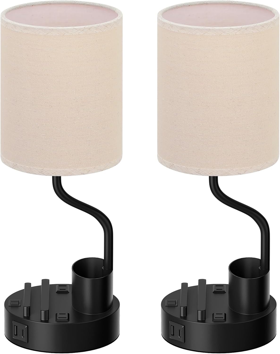 fenmzee bedside lamps for bedroom set of 2, view 9