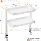 ARES WING 2-Tier Clamp On Desk Shelf, 16 inch Adjustable Above or Under Desk - Image 2