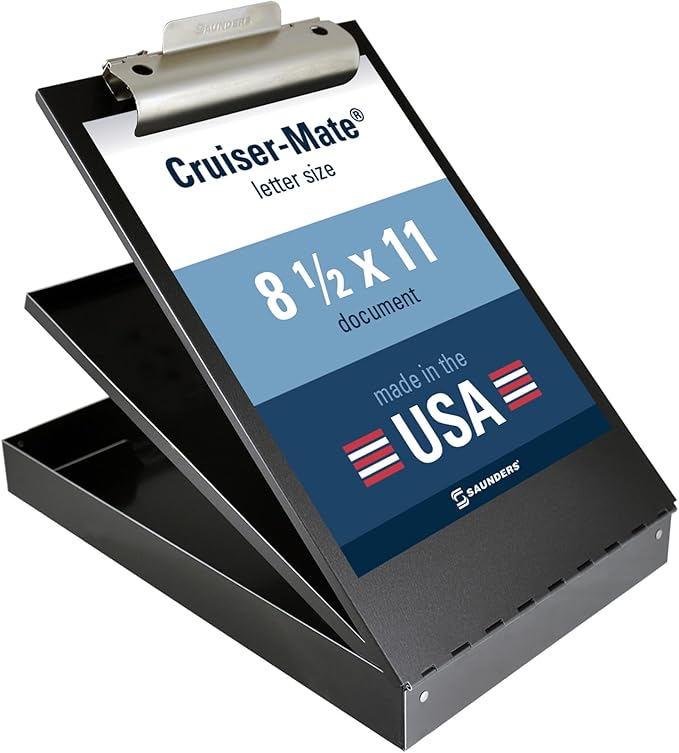 Saunders Metal Clipboard with Storage, Letter Size Paper Organizer, Steel Clip by Saunders
