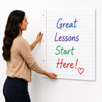 MAGNASHEET Squares Magnetic Dry Erase Notebook Paper for Classroom Whiteboards, Jumbo 22 x 28 Inch Teaching Sheet, 4 Panel Magnetic Writing Surface, Complete Erase PET Vinyl, Teacher Classroom Supplies