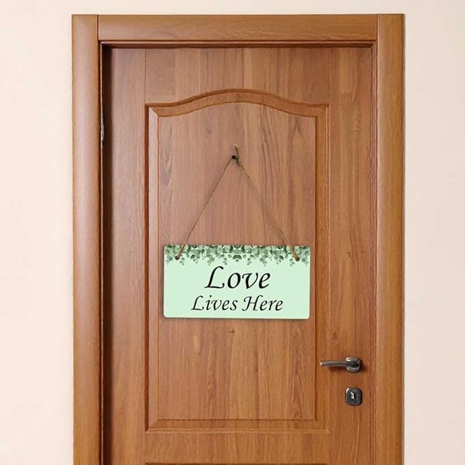 Signs ByLITA Eucalyptus Greenery Personalized Hanging Wall or Door Sign | - Image 5