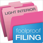 Pendaflex Letter Size File Folders Bundle - Pink Two-Tone 100 Count & Manila Classic 100 Count (152 1/3 PIN & 65213)