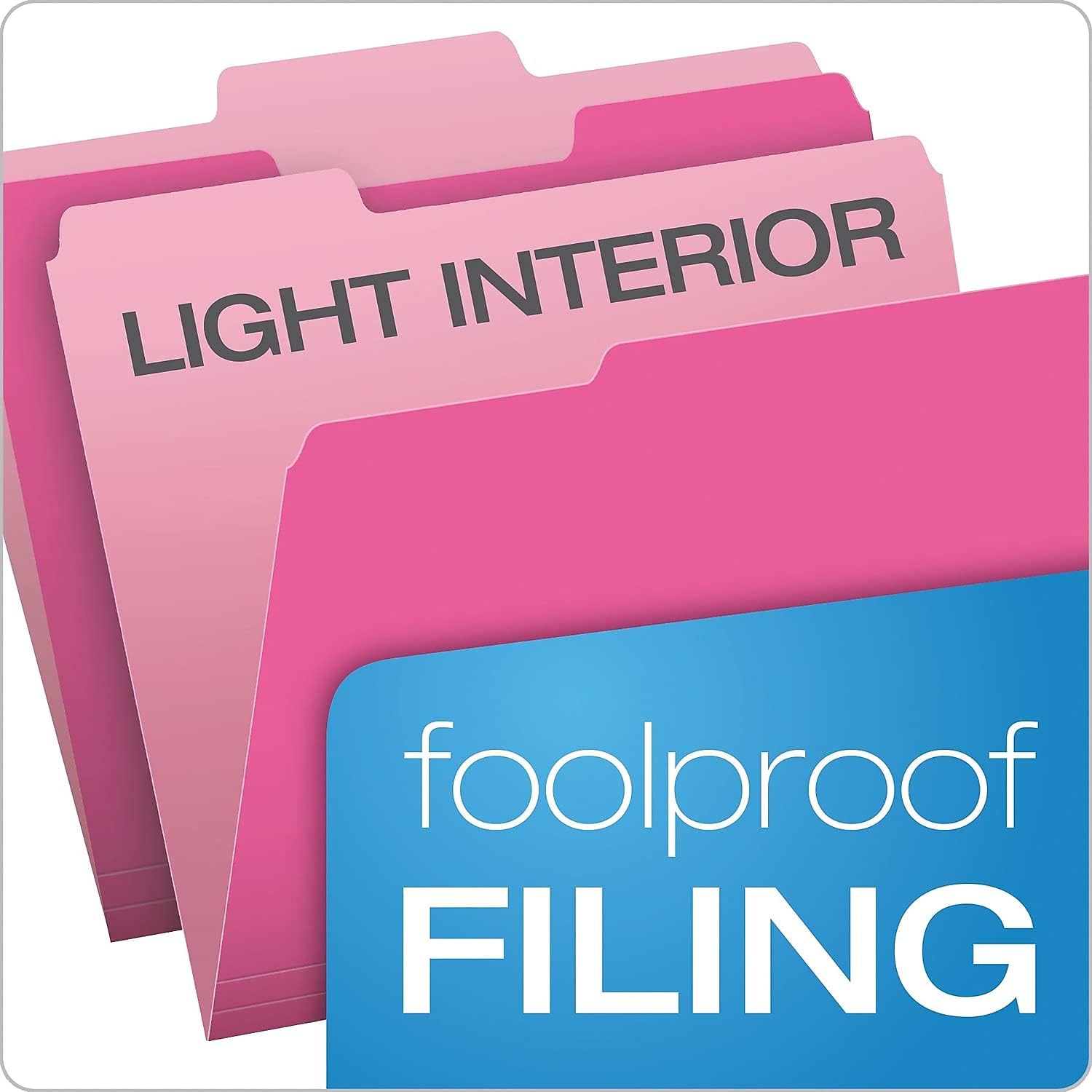 Pendaflex Letter Size File Folders Bundle - Pink Two-Tone 100 Count & Manila Classic 100 Count (152 1/3 PIN & 65213)