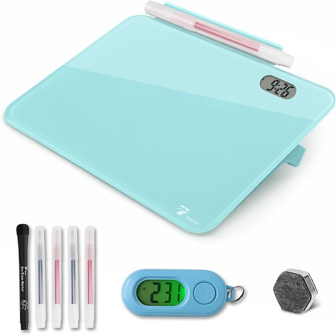 Small Glass Desk Whiteboard Dry-Erase Board by TOWON
