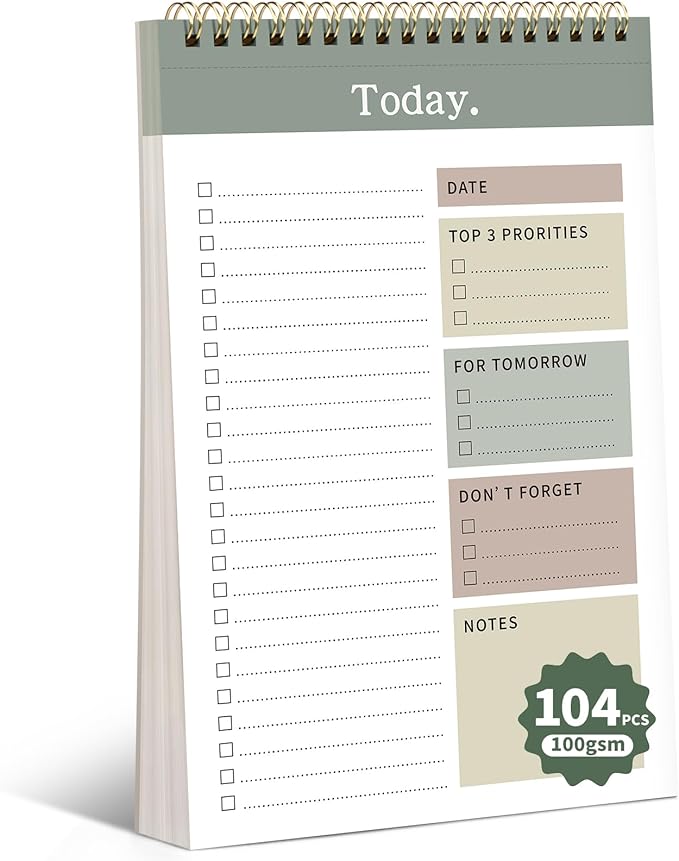 104 Pgs To Do List Notepad, 52 Undated Sheets Duplex-printed Daily Planner by ALKALO