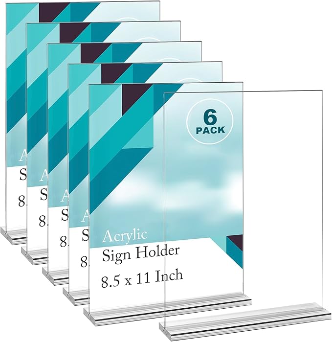 EHWINE 6 Pack Acrylic Sign Holders by EHWINE