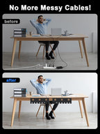 Delamu 2 Pack Metal Under Desk Cable Management Tray, U Channel Cord Organizer - Image 7