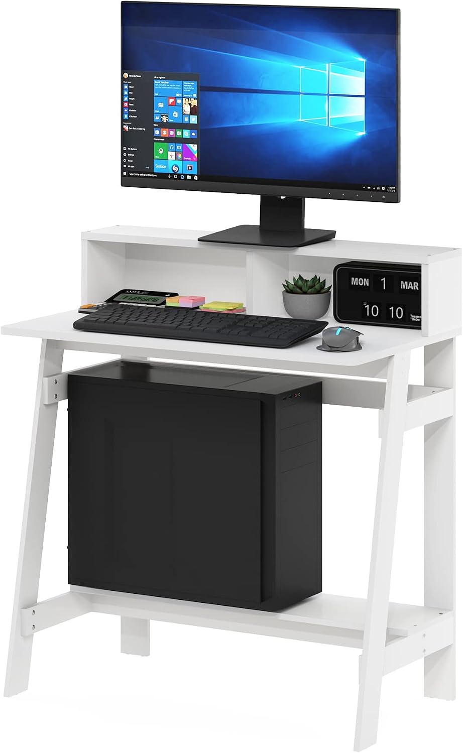 Furinno Simplistic A Frame Computer Desk, Regular, White