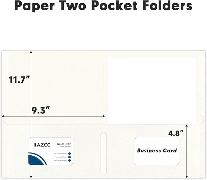 RAZCC Two Pocket Folders, 50 Pack 2 Pocket Folders Fit Letter Size Paper - Image 2