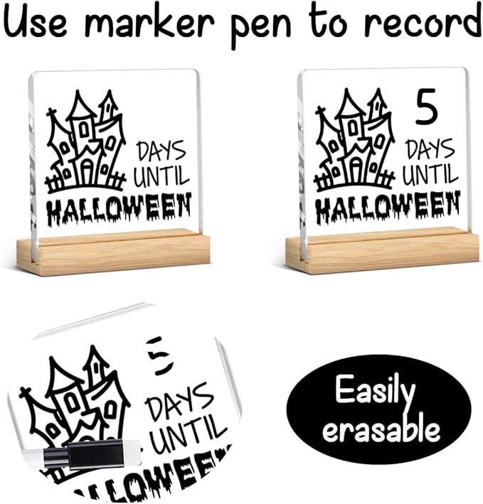 Halloween Countdown Acrylic Sign, Funny Halloween Countdown Advent Decorations - Image 2