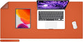 Wolaile PU Leather Desk Pad Blotter, Waterproof Orange Office Desk Mat by Wolaile