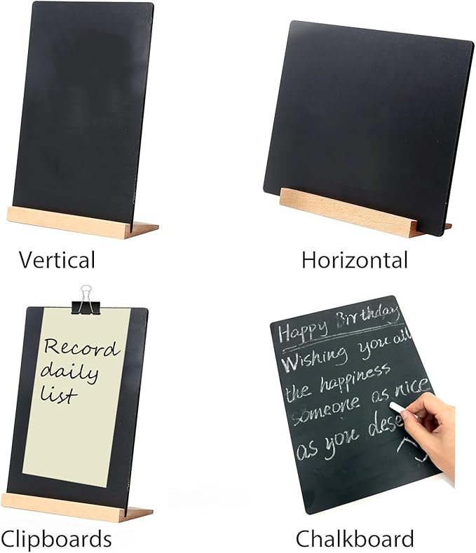 NEWNEWSHOW 8.7x12 Inch Tabletop Chalkboard - Image 2