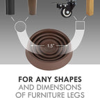 Furniture Coasters, 1.5X1.5 Rubber Caster Cups Non Slip Furniture Pads Non Skid - Image 2