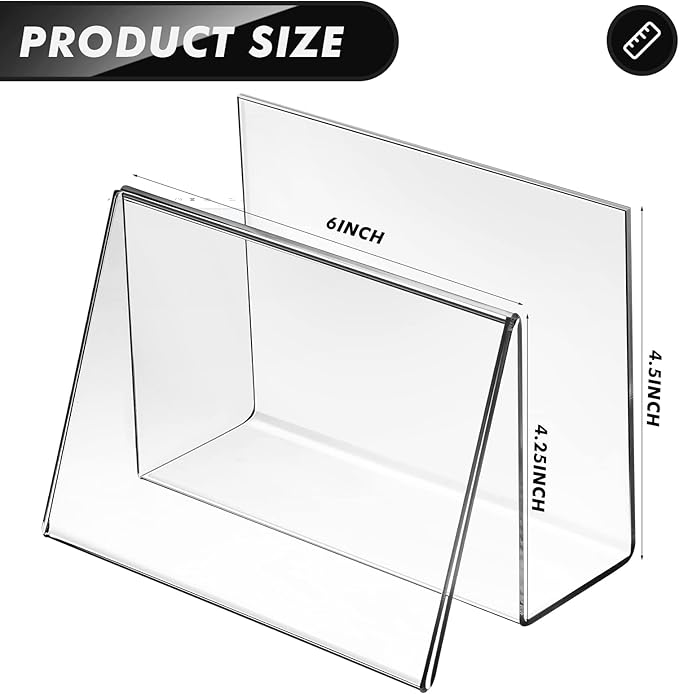 Crtiin 10 Pcs Clear Acrylic Postcard Holder Business Card Holder Greeting Card - Image 3