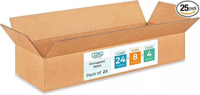 Large Shipping & Moving Boxes 24"L x 8"W x 4"H by IDLPackaging