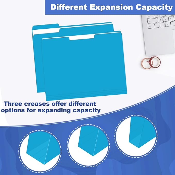 File Folder, HERKKA 30 Pack 1/3 Cut Tab File Folders, File Folders Great - Image 4