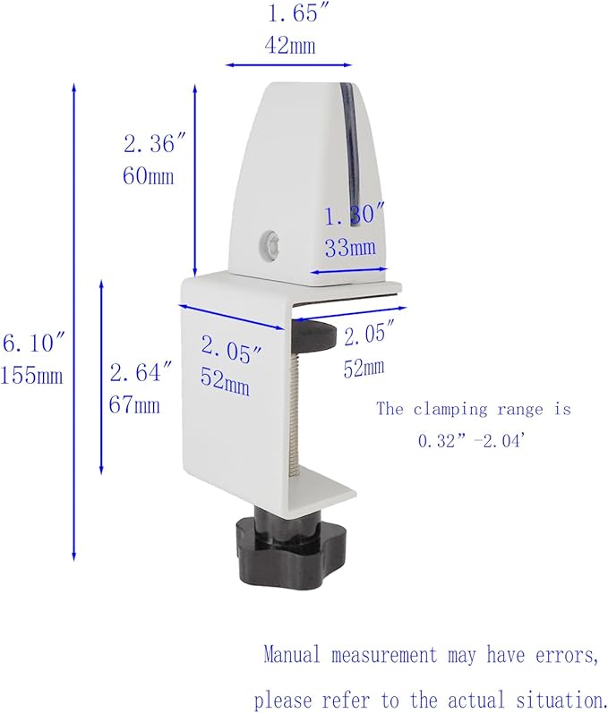 Jhanw Desk Divider Clamp For 1/8" To 0.51" Panel, Adjustable Desk Partition - Image 2