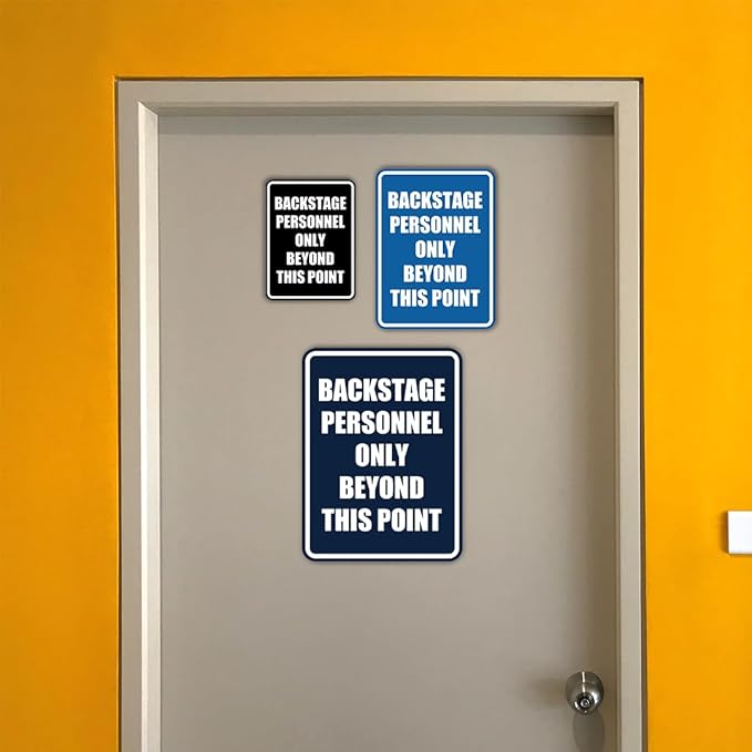 Portrait Round Backstage Personnel Only Beyond This Point Door or Wall Sign - Image 4