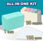 H4D 3x5 Index Card Holder with 100 Heavyweight Ruled Index Cards and 25 Plastic - Image 2