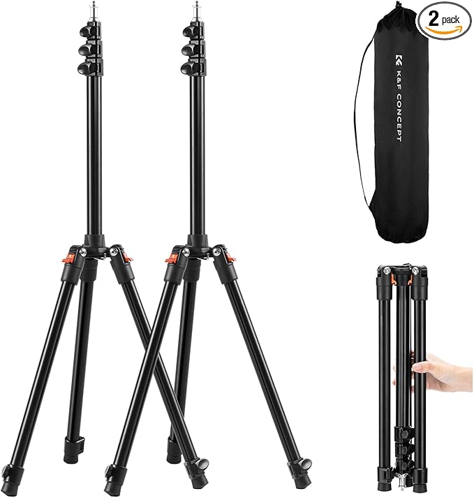 K&F CONCEPT Extendable Photography Stand, Adjustable 6.56ft/78.7"/2M Aluminum by KFCONCEPT