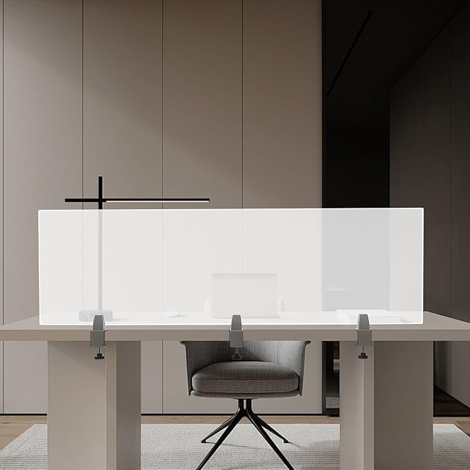 KONKENIE Acrylic Office Privacy Partition Indoor Desk Divider Guard Rectangle - Image 3
