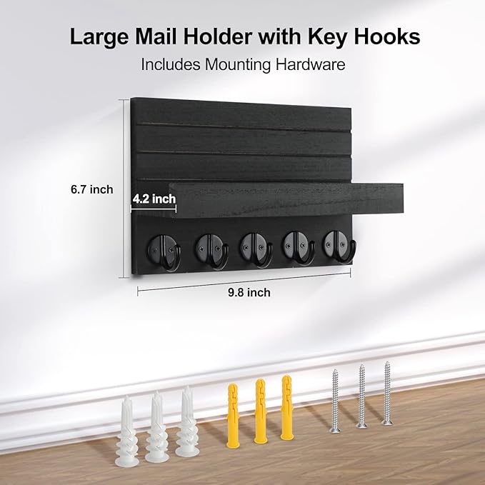 Lwenki Key Holder for Wall, Decorative Key and Mail Holder - Image 7
