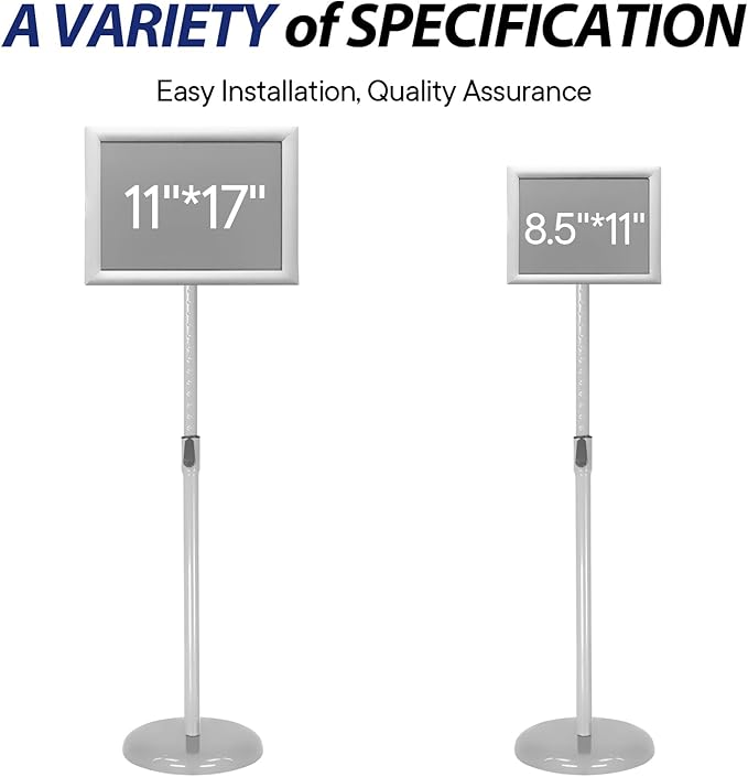 Adjustable Poster Stand Holder Heavy Duty Snap Open Aluminum Pedestal Floor - Image 7
