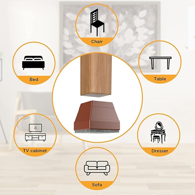Square Chair Leg Protectors for Hardwood Floors - Image 7