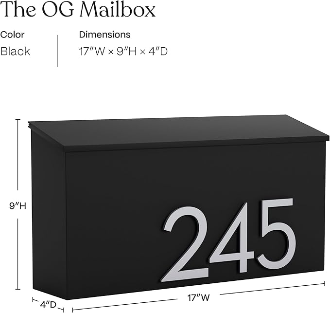 post & porch The OG Mailbox | Wall Mounted Mailbox | Black/Brown/White/Grey - Image 2