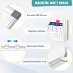 AMUSIGHT Dry Erase Board White Board, Hanging Mounted Whiteboard Silver - Image 5