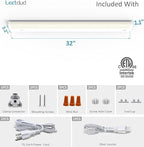 Leetdud LED Under Cabinet Lighting Hardwired or Plug in, 32 Inch 16W, Dimmable - Image 9