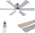 asyko 46" silver 6-blade modern low profile ceiling, main product view