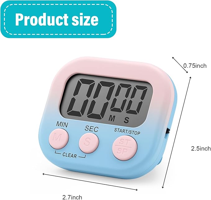 Weewooday 12 Pcs Digital Kitchen Magnetic Timer Bulk Classroom Count up - Image 2