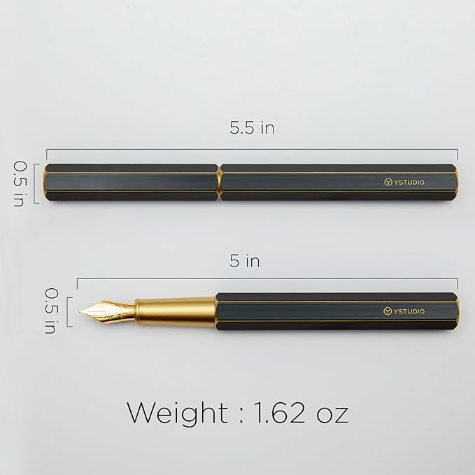 YSTUDIO Stunning Classic Revolve Fountain Pen, Schmidt Gilded Nib, Best Pen - Image 4