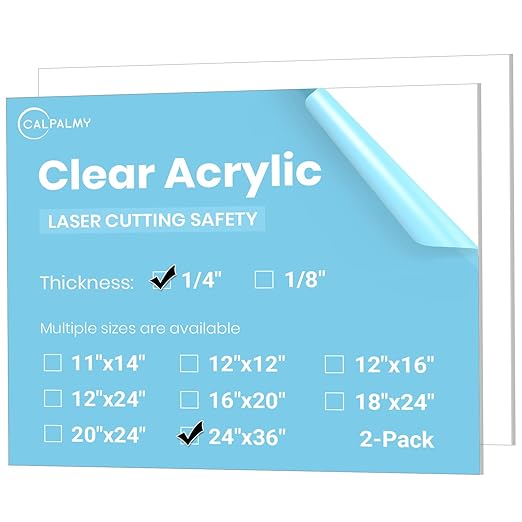 CALPALMY 24x36 Inch Clear Acrylic Sheet by CalPalmy