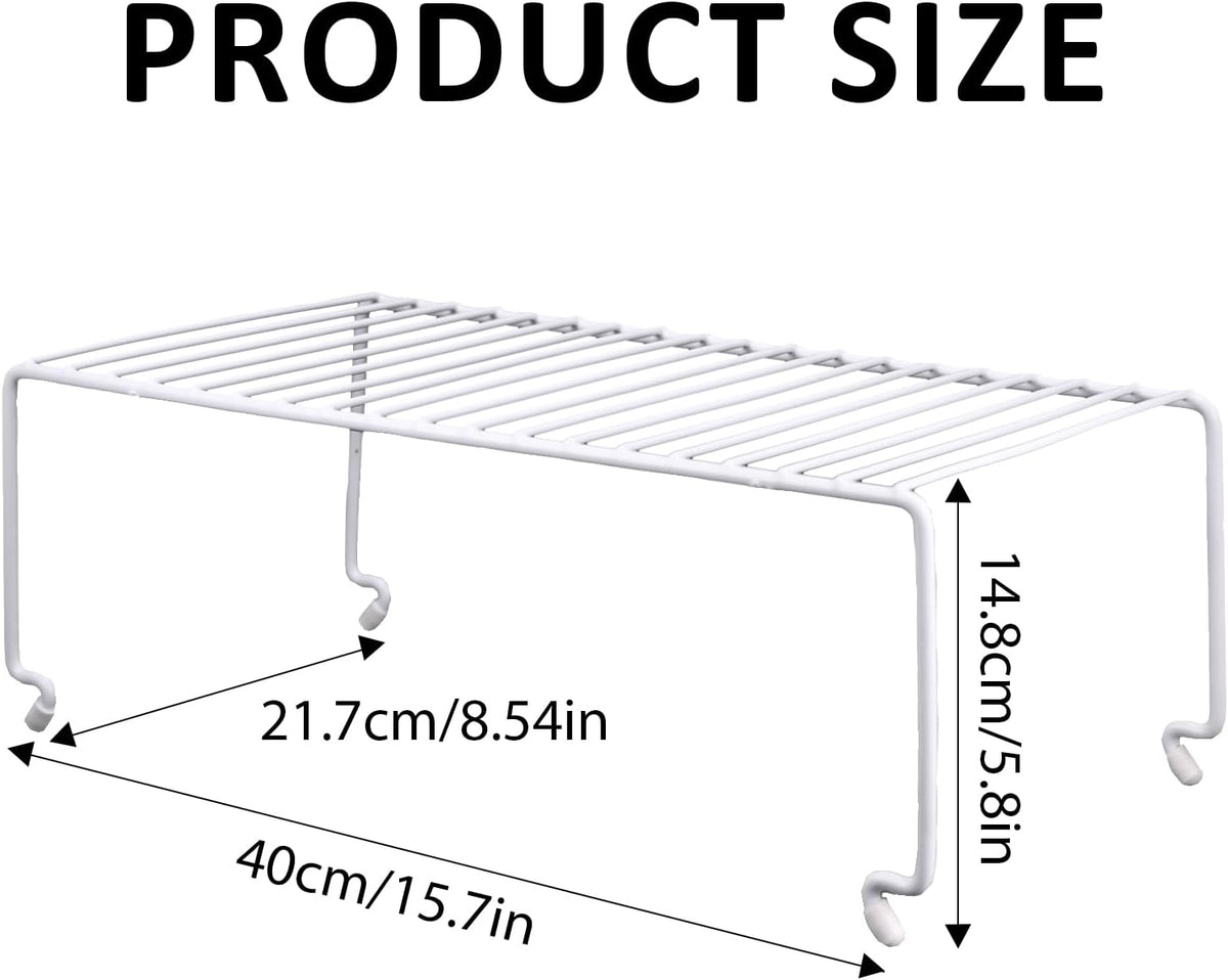 4-Pack Kitchen Cabinet Shelf Riser - Stackable Cupboard Organizer & Wire ...
