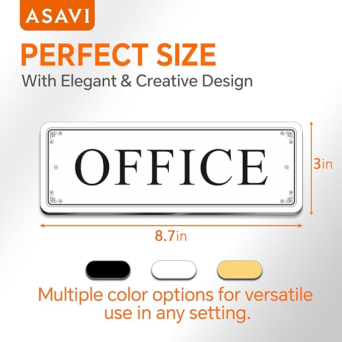 ASAVI “OFFICE” Acrylic Door Sign – Waterproof & Fade-Resistant Office Label - Image 2