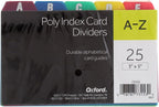 Oxford Poly Index Card Guide Set, 3 x 5 Inches, A-Z, 1/5 Inch Cut Tabs, Assorted Colors, 25 per Set, Sold as 4 Pack (73153)