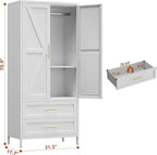 SUPEER Metal Wardrobe Cabinet - Image 2
