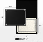 LUXPaper 9.5" x 12" Certificate Holders | Black Linen | Embossed Silver Foil - Image 4