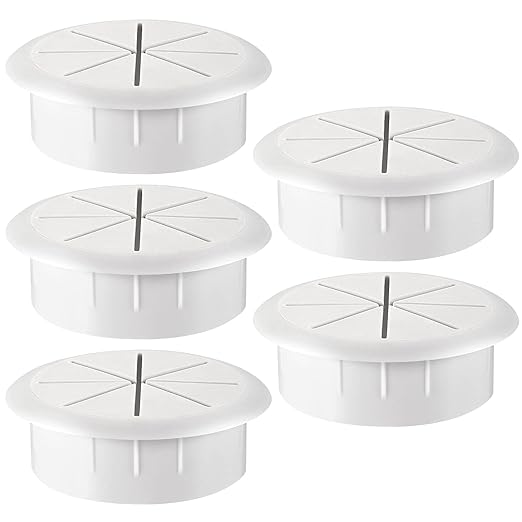 HYCC 5 Pack 2-3/8 Inch Flexible Desk Grommet, Organize Wires and Cables on by HYCC