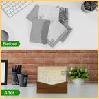Picowe Desk Mail Organizer Wooden Mail Holder, 3 Slots Letter Holder Organizer - Image 3
