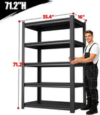 71.2*35.5 storage shelves, garage shelving,adjustable metal shelving unit shown in use