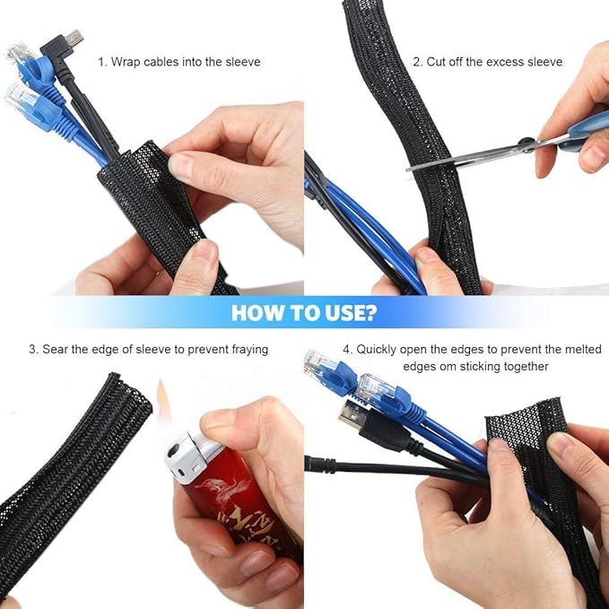 AGPTEK Cable Sleeve Cover, 6.6ft - Image 6