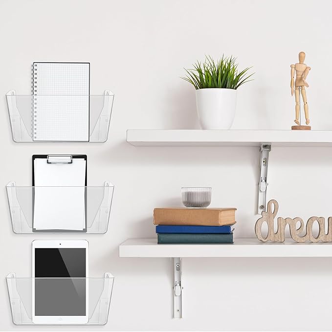 Tenceur 12 Pcs Plastic Single Pocket Wall Mount File Holder - Image 6
